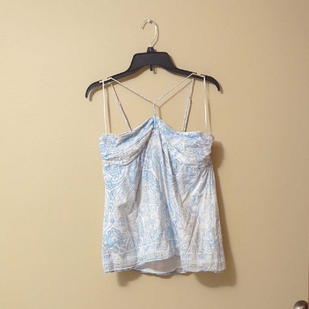 American Eagle Outfitters Blue and White Bustier Camisole